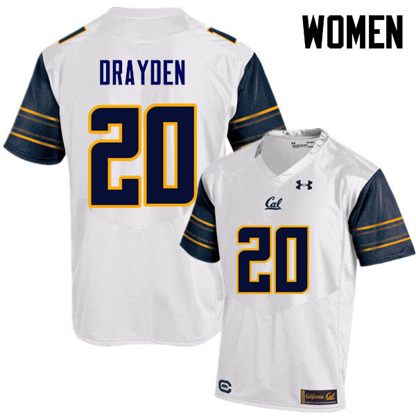 Women #20 Josh Drayden Cal Bears (California Golden Bears College) Football Jerseys Sale-White